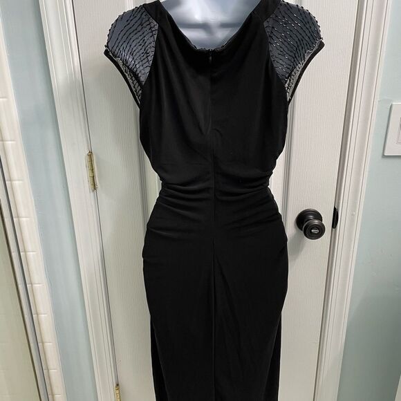Evan Picone Beaded Shoulder Ruched Dress - Picture 2 of 8